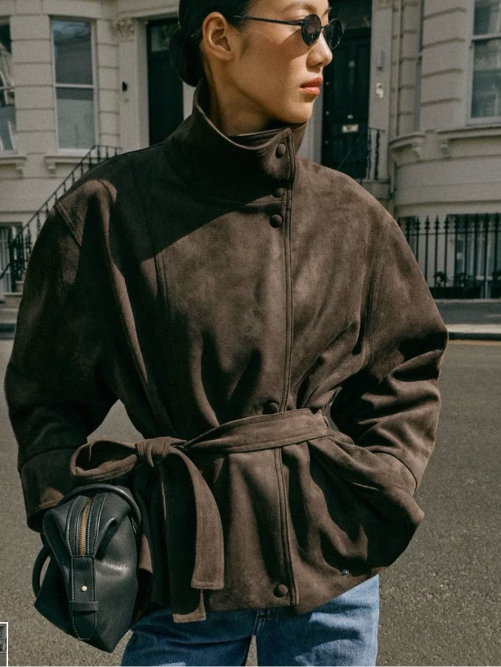 NWT Zara Faux Suede Belted Jacket